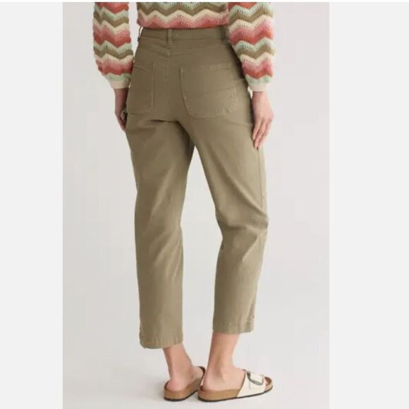 Marine Layer Olive Green Maya Utility Carpenter Mid Rise Slim Straight Pants 6 - Picture 1 of 7